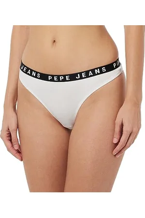 Pepe Jeans Logo Thong, Intimo in Stile Bikini Donna, (White),L