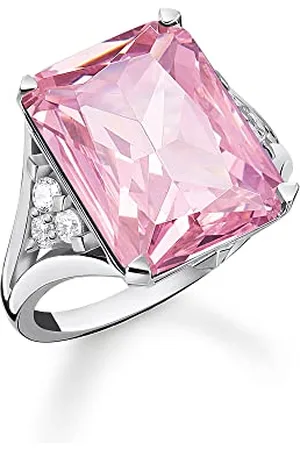 Thomas Sabo Anello da donna in argento Sterling 925 TR2339-051-9 con pietra rosa, 54, Argento, Nessuna pietra preziosa
