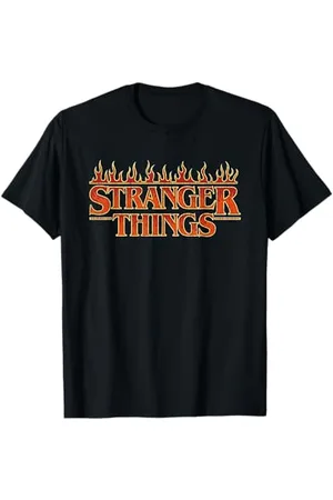 Stranger Things Vintage Flaming Logo Maglietta