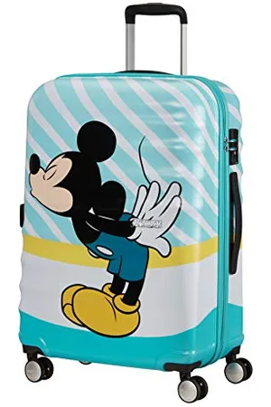 American Tourister Wavebreaker Disney - Spinner M, bagagli per bambini, 67 cm, 64 L, (Mickey Blue Kiss)