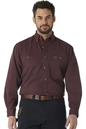 Wrangler Logger Twill Long Sleeve Workshirt Camicia, , L Uomo