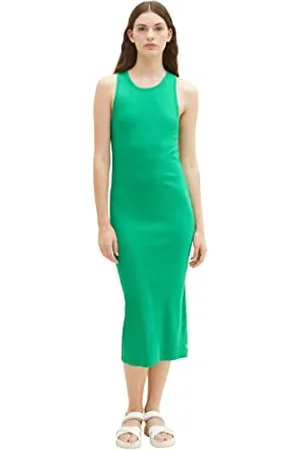 TOM TAILOR 1037256 Vestito, 17327-Vibrant Light Green, XXL Donna