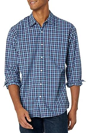 Amazon Camicia Casual in Popeline a Maniche Lunghe vestibilità Regular Uomo, , L