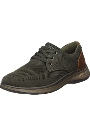 Skechers Arco Fit Darlo Weedon, Scarpe da ginnastica Uomo, Maglia Marrone Oliva W Sintetico, 39.5 EU