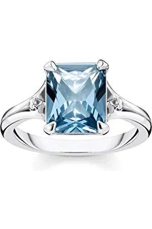 Thomas Sabo Anello in argento da donna pietra con luna e stella TR2297-644-1