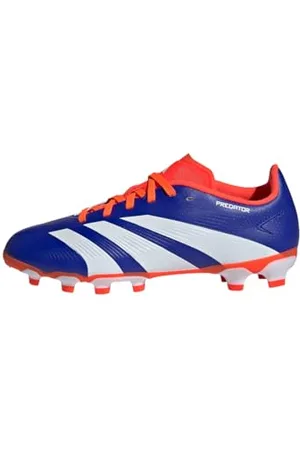 adidas Predator League J Football Boots Multi Ground, Scarpe da Calcio, Lucid Blue/Cloud White/Solar Red, 28 EU