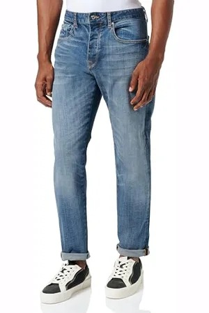 Armani Exchange Tapered Comfort Cotton Denim, Medium Blue Jeans, , 28W Uomo