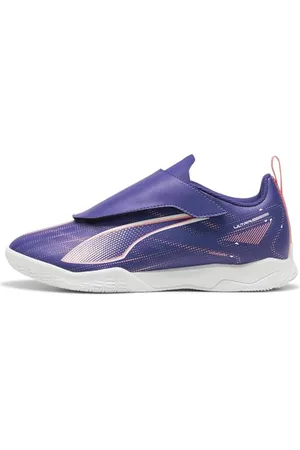 PUMA Ultra 5 Play V IT Jr, Soccer Shoe Unisex-Adulto, Lapis Lazuli White-Sunset Glow, 35.5 EU