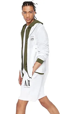 Armani Exchange Embroidered Front Logo, Adjustable Drawstrings Pantaloncini Casual, , L Uomo