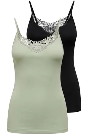 ONLY ONLKIRA Life Lace Singlet 2PACK Noos Top, , S (Pacco da 2) Donna