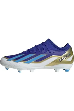 adidas X Crazyfast Messi League Firm Ground Boots, Scarpe da Calcio Unisex-Adulto, Lucid Blue/Blue Burst/Cloud White, 48 EU