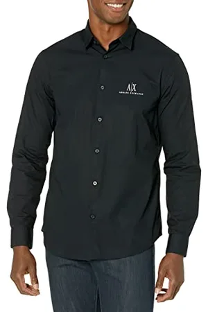 Armani Exchange A| x Long Sleeve Icon Logo Button Shirt Camicia Elegante, , M Uomo