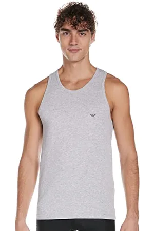 Emporio Armani Tank Iconic Logoband, Canotte, Uomo, (Melange Grey), S