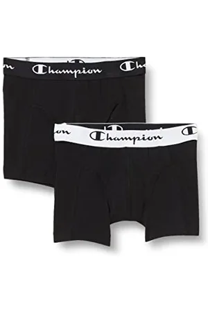 Champion Seasonal Junior X2 Boxer Aderenti, (Nero/Bianco), 9-10 Anni (Pacco da 2) Bambini e Ragazzi