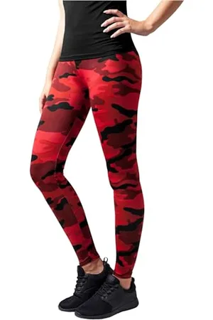 Urban classics Ladies Leggings, (Red Camo), W28/L31 Donna