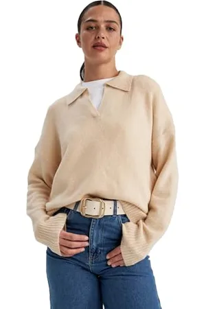 DeFacto A3868ax Blouse, Beige, S Donna