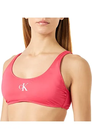 Calvin Klein Top Bikini a Bralette Donna Imbottito, (Pink Flash), M