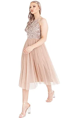 Maya Deluxe Abito Midi da Donna con Scollo all