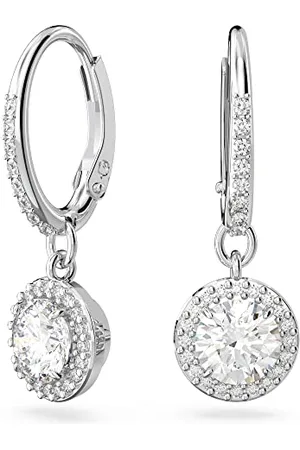 Swarovski Constella Orecchini Pendenti, con Pavé di Cristalli e Zirconia , Placcati in Tonalità Rodio, Bianco