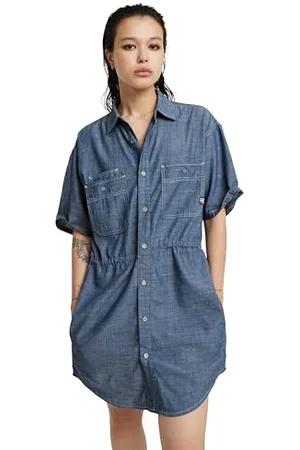 G-Star Donna Relaxed Drawcord Dress, (rinsed D24874-D558-082), L