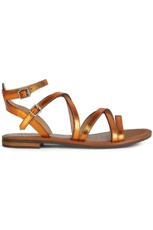 Geox D Sozy S G, Sandali Piatti, Colore: Arancione, 41 EU