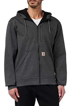 Carhartt Felpa Wind Fighter®, Relaxed Fit, media pesantezza, Full-Zip Uomo, Carbone , M