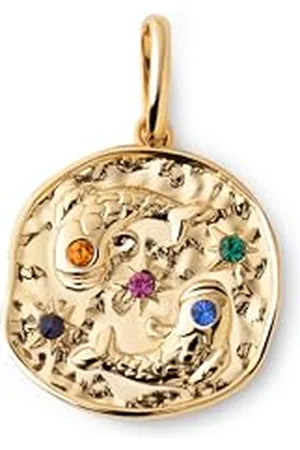 SINGULARU Charm Organic Colors Zodiaco. Ciondolo in Ottone con Finitura Placcata 18Kt. Combinabile con Collana. Gioielli da Donna. Pesci