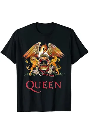 Queen Maglietta Ufficiale Stemma Classico Unisex Fan Adulti T-Shirt Manica Corta Collo Tondo Polsino Doppio Size S