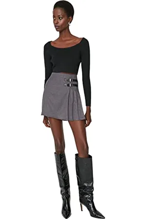 Trendyol Woman Mini Line Woven Skirt Gonna, , 66 Donna