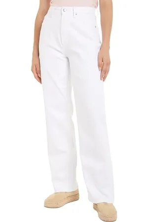 Tommy Hilfiger Donna Jeans Relaxed Straight Vita Alta, (Th Optic White), 26W/28L