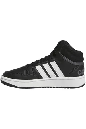 adidas Hoops Mid Shoes, Scarpe Unisex-Adulto, Core Black/Cloud White/Grey Six, 36 EU