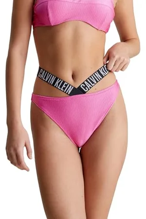 Calvin Klein Slip Bikini Donna High Leg a Costine, (Bold Pink), XL