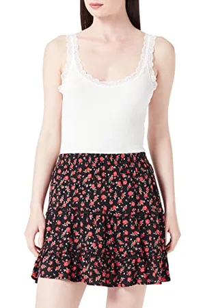 VERO MODA Vmeasy FRL Mini Skirt R1 Wvn Ga Gonna, Nero/AOP: Niki, M Donna