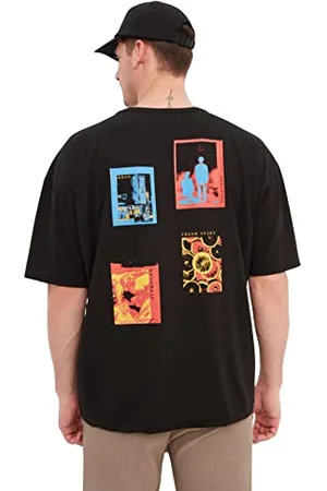 Trendyol T-Shirt Girocollo Standard Oversize Uomo Giovane Camicia