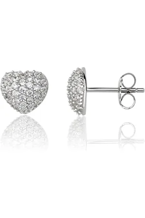 MONTEVERDI 1VNAMONJ-ER-0015 - Orecchini da donna a forma di cuore, 9,0 mm di larghezza, in sterling 925 rodiato, Eine Größe, sterling, Nessuna pietra preziosa