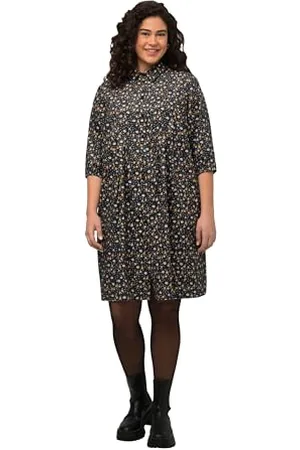 Ulla Popken Blümchenkleid aus Cord Vestiti Donna, , 60-62
