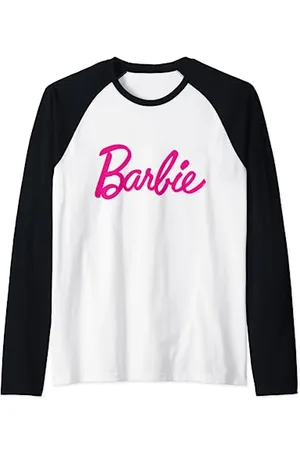 Barbie T-shirt da Donna, Logo Ufficiale, Multicolori Maglia con Maniche Raglan