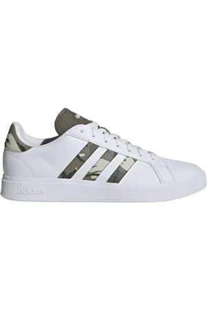 adidas Grand Court Base 2.0 Shoes, Scarpe Uomo, Cloud White/Olive Strata/Core Black, 46 2/3 EU