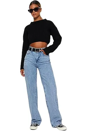 Trendyol Jeans a Vita Alta da Donna Dritta Gamba Larga, , 36