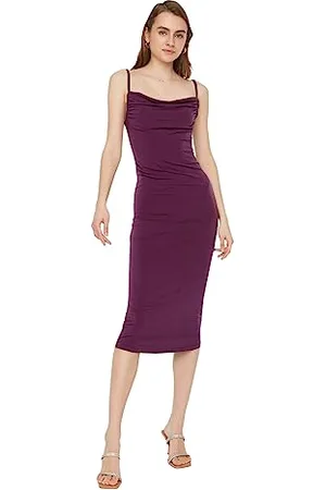 Trendyol Midi Bodycon Slim Fit Knit Dress Vestito, , S Donna