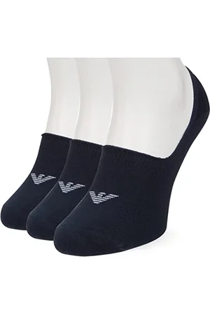 Emporio Armani 3-pack Invisibili Socks With Jacquard Eagle, Confezione Da Calzini Uomo, , L-XL