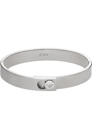 Emporio Armani Bracciale da uomo in acciaio inossidabile con chiusura a moschettone, a cursore o a magnete