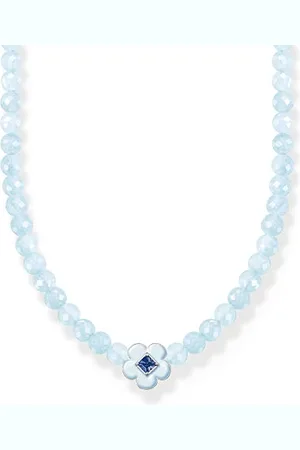 Thomas Sabo KE2182-496-1-L42v - Choker da donna con perline di giada levigate, lunghezza 42 cm, colore: , 42 cm, Argento sterling, Zirconia cubica