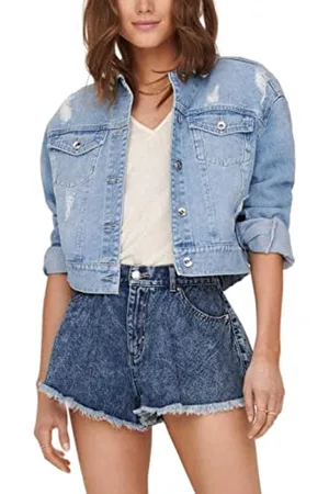 ONLY Onlmalibu LS Deco Dnm Giacca Jeans, (Denim Azzurro), S Donna
