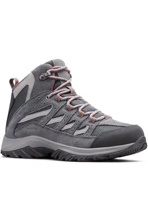 Columbia Crestwood Mid WP, Scarponi da trekking ed escursionismo impermeabili a vita media Donna, Graphite/Daredevil 2024 , 41.5 EU