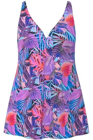 Ulla Popken Costume da Bagno Palme Riciclaggio, , 52 Donna