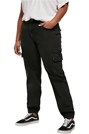 Urban classics Jeans Cargo Donna, Pantaloni in BIO Cotone a Vita Alta, Elastici alle Caviglie Tasche Laterali, Diversi Colori Disponibili, Taglie 26 - 43
