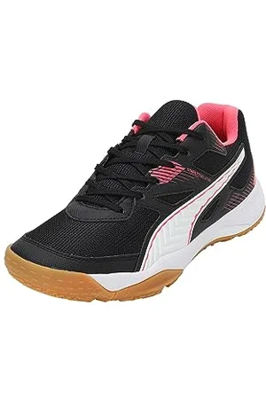 PUMA Solarflash II, Indoor Court Shoe Unisex-Adulto, Black Fire Orchid White Gum, 44.5 EU