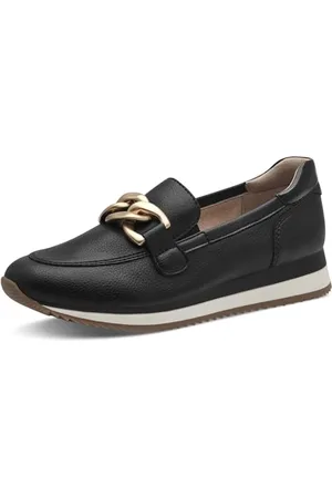 Jana Damen Slipper mit Dicker Sohle Vegan, Scarpe da Ginnastica Donna, Colore: Nero e Oro, 40 EU