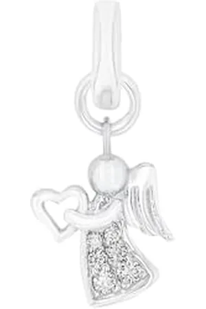 Amor Charms da Donna in Argento 925, con zirconi sintetici, 2 cm, bianco, angelo, in confezione regalo, 2038517